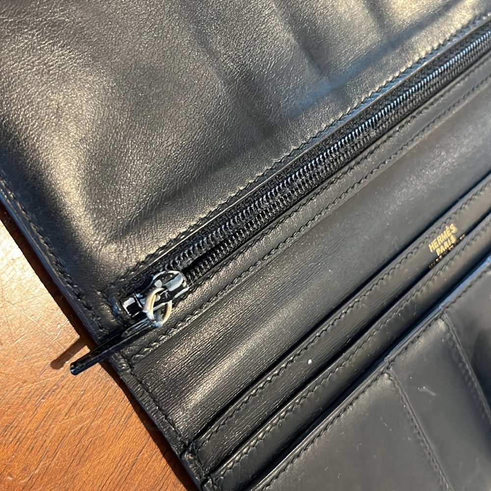 Vintage Hermes Bearn Wallet - Black - Picture 8 of 10